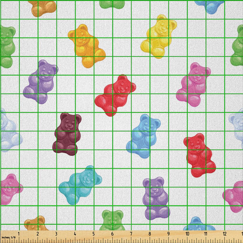 ABAKUHAUS Dessert Microfaser Stoff als Meterware , Vibrierender farbiger gummiartiger Bärn-Süßigkeiten-köstlicher Jelly zuckerhaltiger Snack-z...