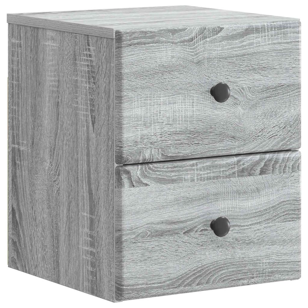 "2026 Moderne"Wandmontierter Nachttisch(1 pc) elegantes Design - Nachtschrank - für Schlafzimmer - Graues Sonoma 34,5x33x40cm - Nachttische & -sch...