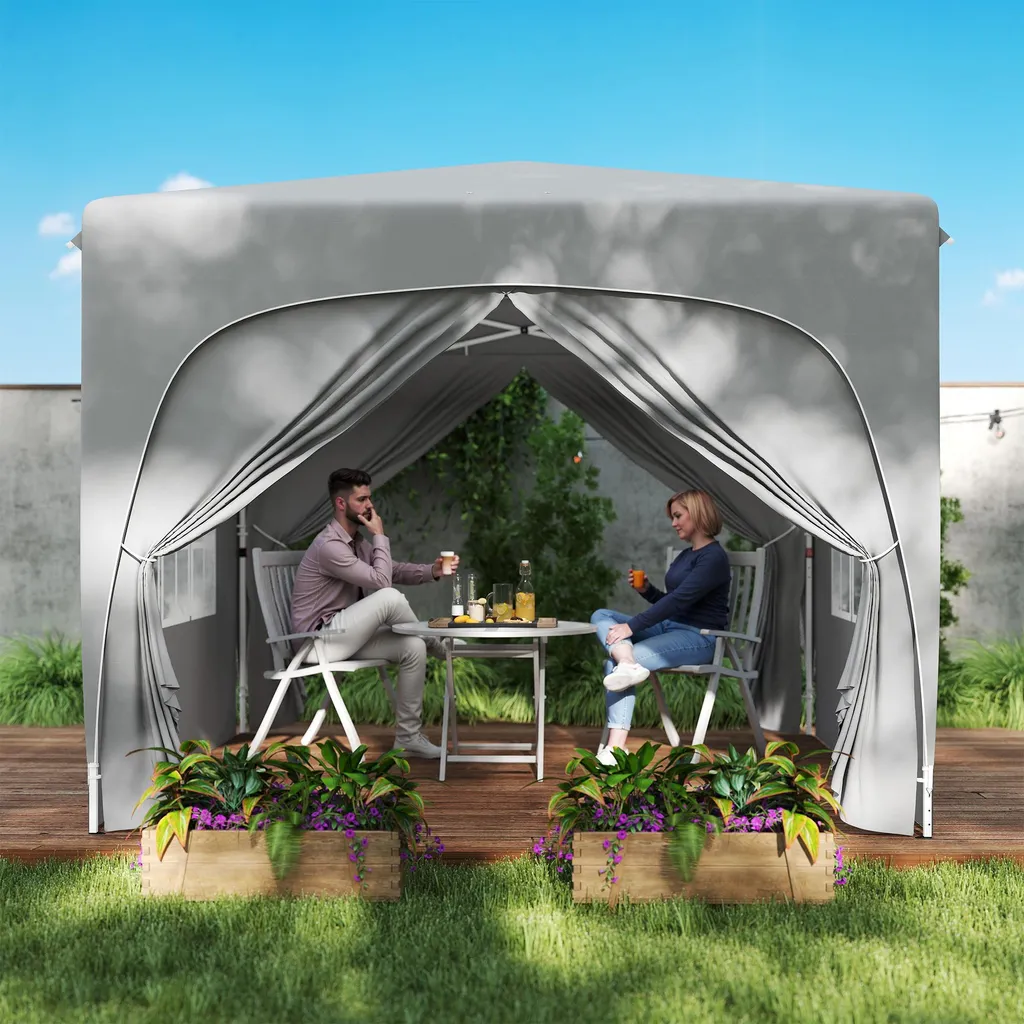 Tonnelle de jardin pliante 3x3m imperméable Outsunny résistante hiver - 9