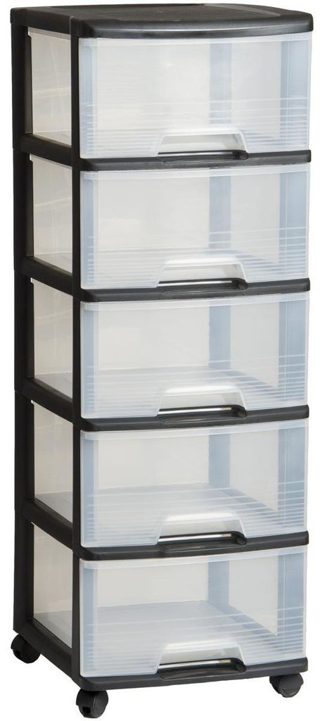 Regálek se Šuplíky černý 5x20, šířka 37 cm Obrázek produktu 
