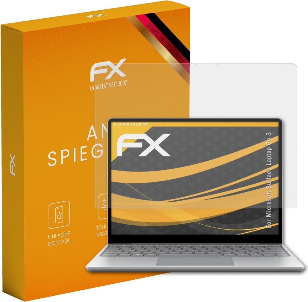 atFoliX FX-Antireflex 2x Schutzfolie kompatibel mit Microsoft Surface Laptop Go 3 Displayfolie