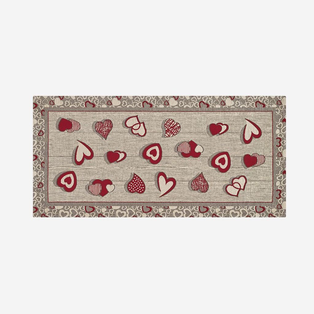 Lovely Red Läuferteppich für die Küche, waschbar und rutschfest