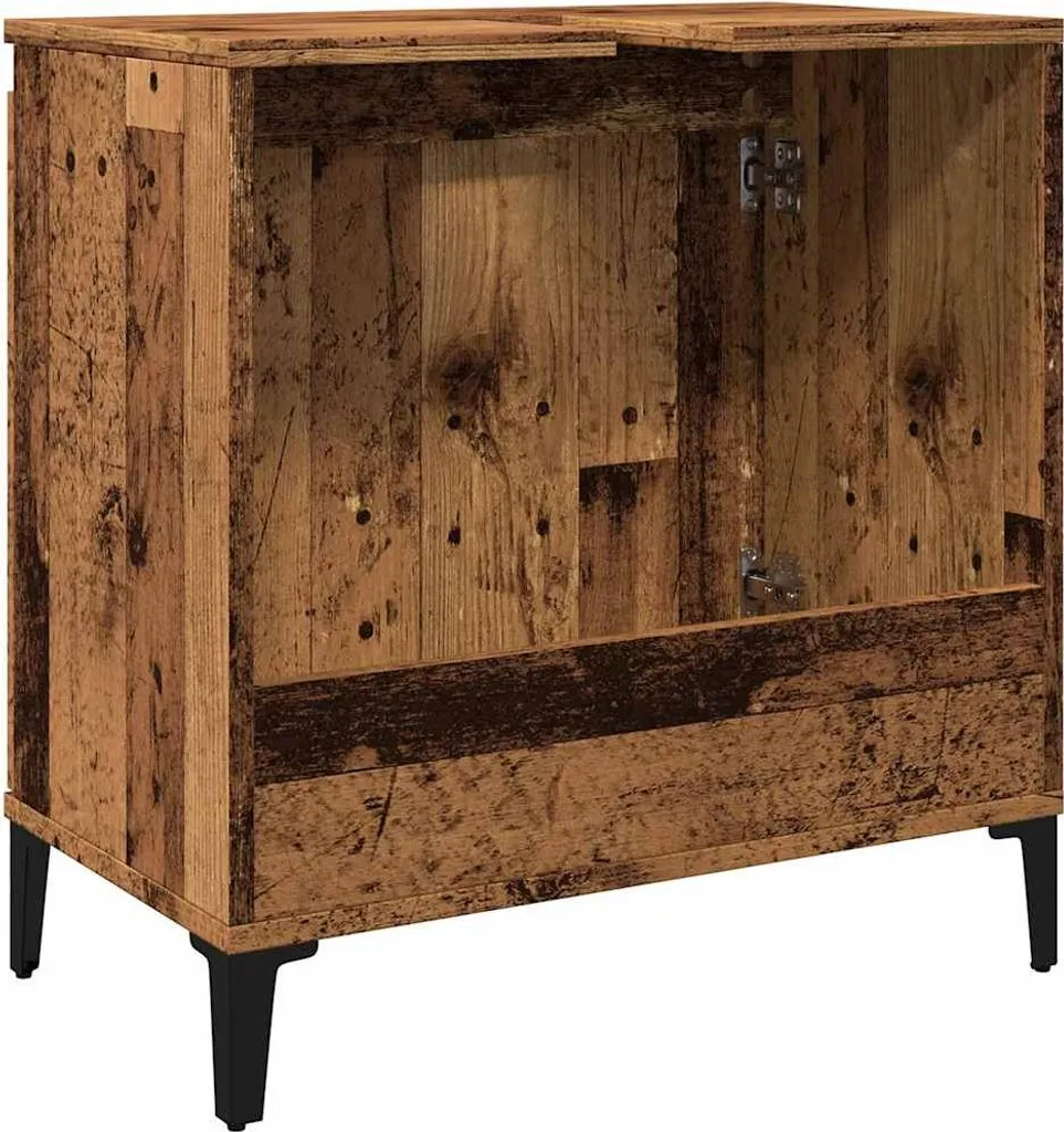 Meuble de Rangement sous Évier Aspect Bois pour Optimisation d'Espace