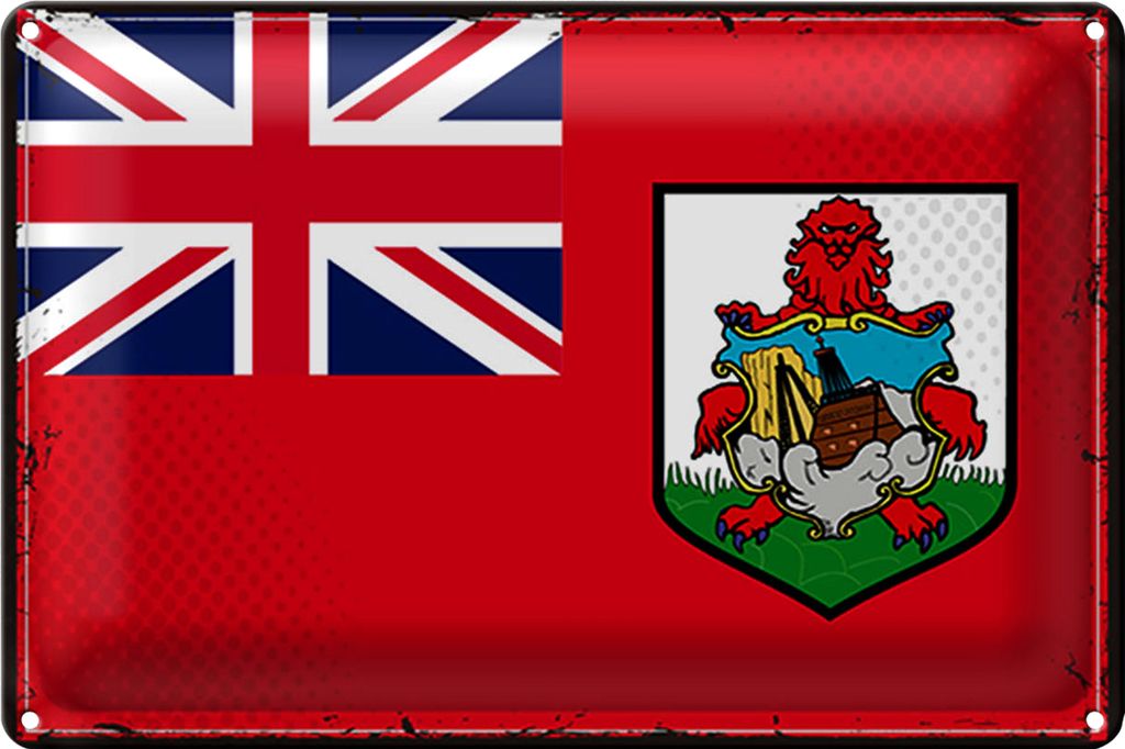 Blechschild Flagge Bermuda 30x20cm Retro Flag of Bermuda