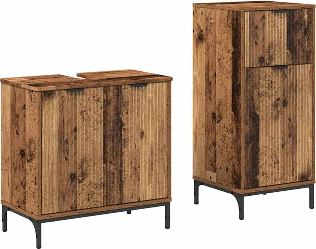 Offerta Set Mobili Bagno vidaXL: Sottolavabo + Specchio Legno Antico