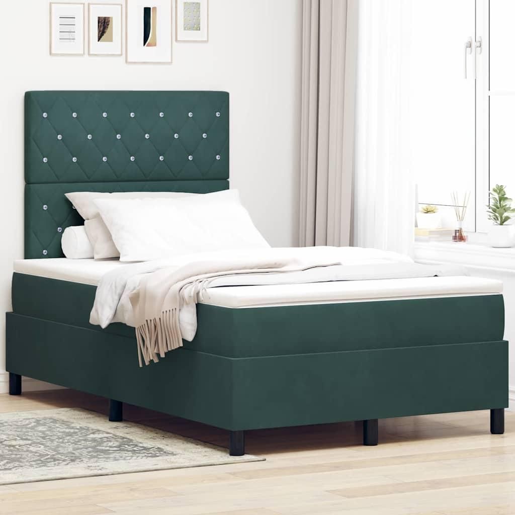 Maison Exclusive - Boxspringbett mit Matratze Dunkelgrün 120 x 200 cm Samt