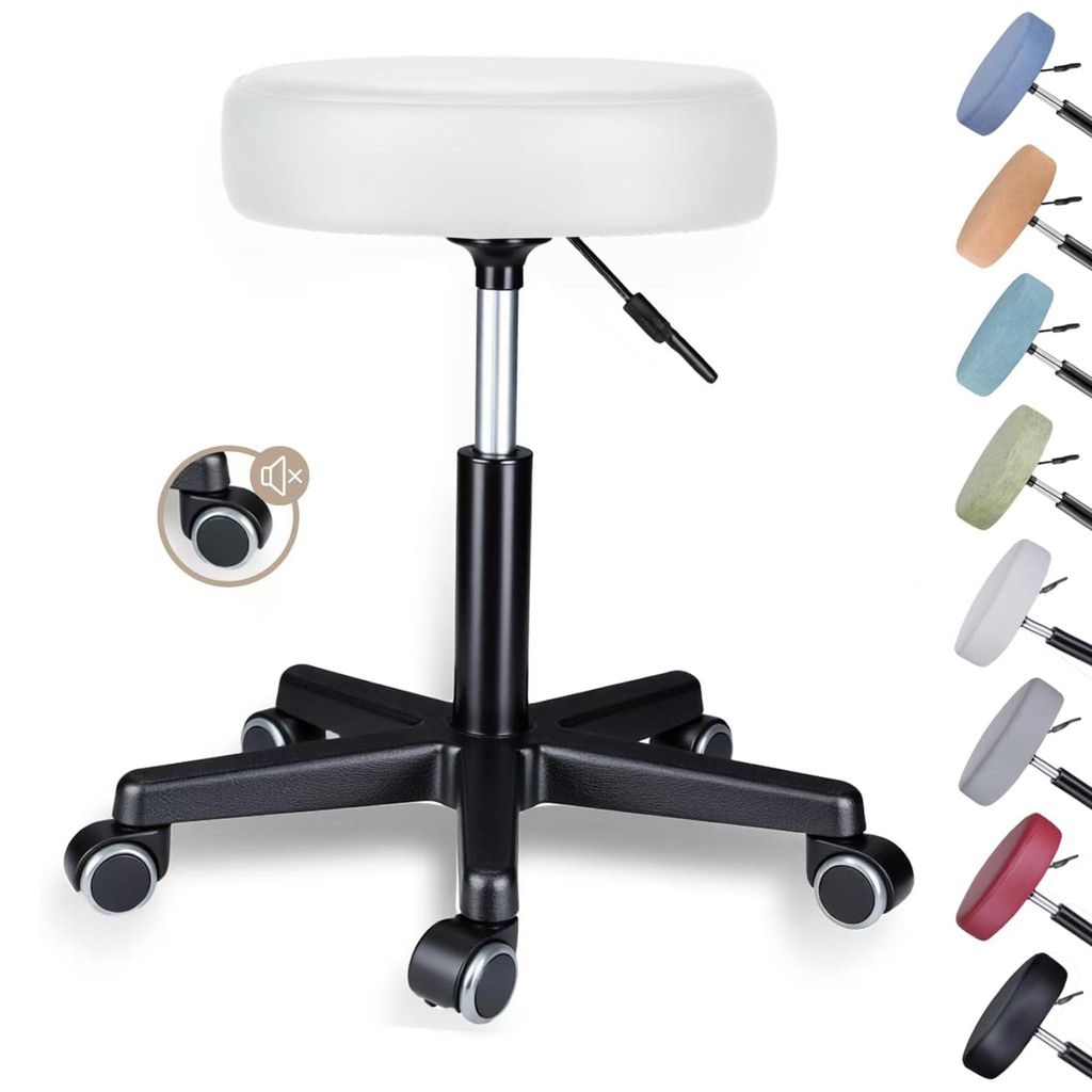 Theo&Cleo Rollhocker höhenverstellbar Drehhocker mit Rollen Produktbild 