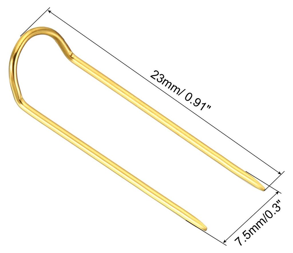 100Stk Gabelstifte Edelstahl N?hen U-Stifte 0.9" Doppel Blockierstift fš¹r N?hen Schmuck Stoff Handwerk Basteln Golden