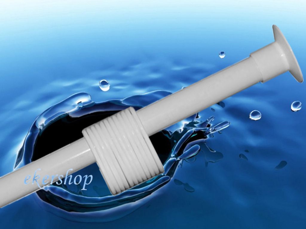 Duschvorhang Teleskopstange von 150 bis 270 cm inkl. Ringe Weiß Klemmstange Duschvorhangstange Bad ohne Bohren Raumteiler Teleskop, Gardinenstange