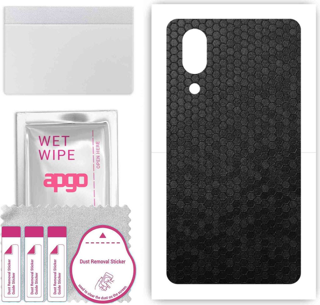 apgo Rückseite Schutzfolie, Skin, kompatibel mit Sharp Aquos S3 High, Hinten Displayschutzfolie aus Vinylfolie, kratzfest, einfache Montage - Schw...