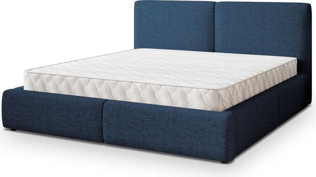 Masseno Polsterbett FELURO NV 200x200 cm, Polsterbett mit Bettkästen -Blau, NEVE 77
