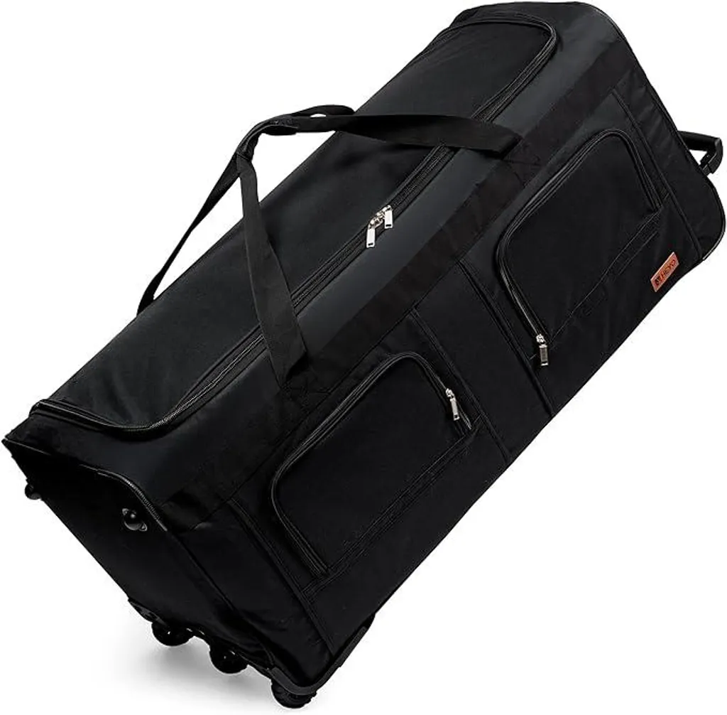 Grand sac à roulettes trolley HEYO - Bagage souple et robuste 80L noir