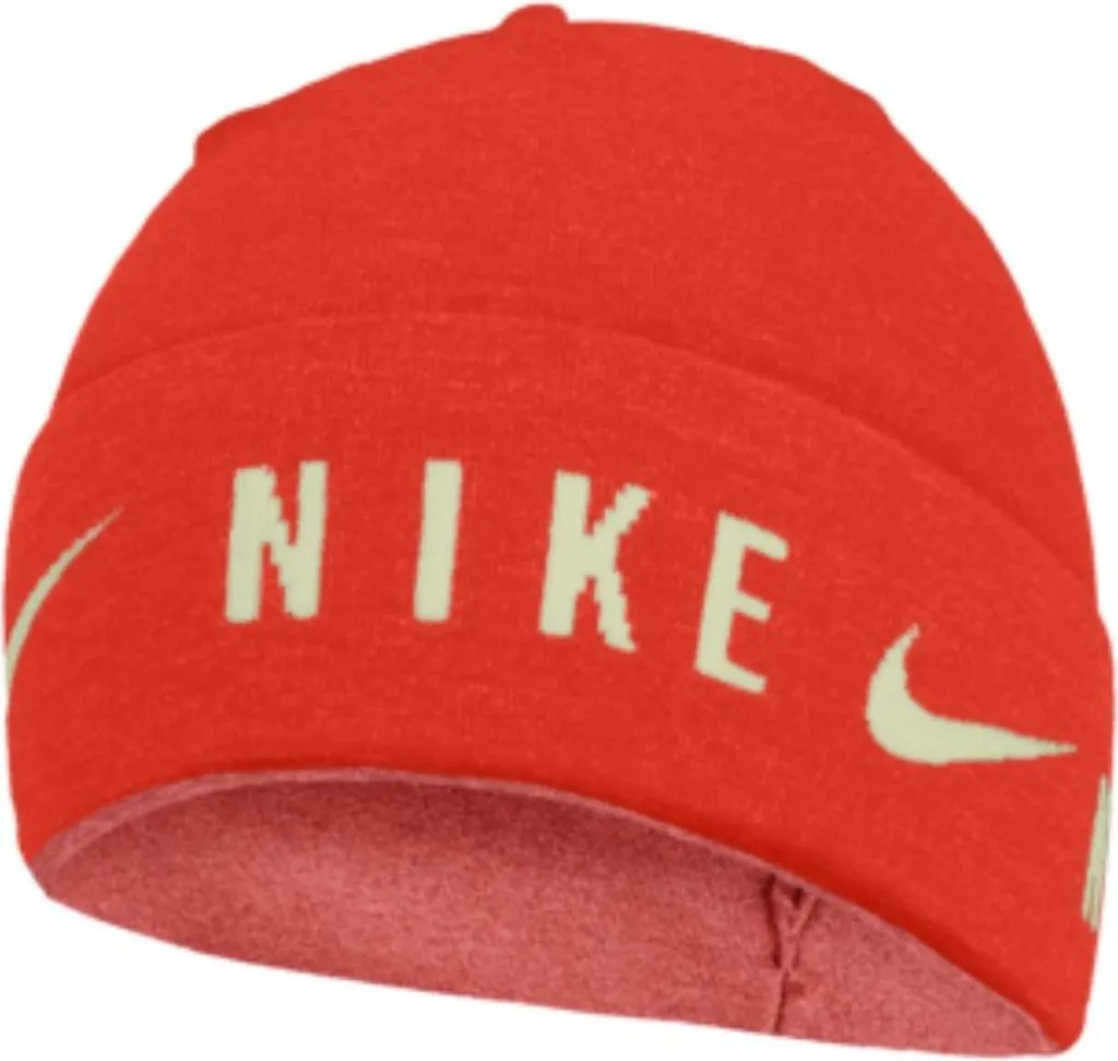 Nike - Berretto "U", con polsini, Dri-FIT CS2616 (Taglia unica) (Rosso)
