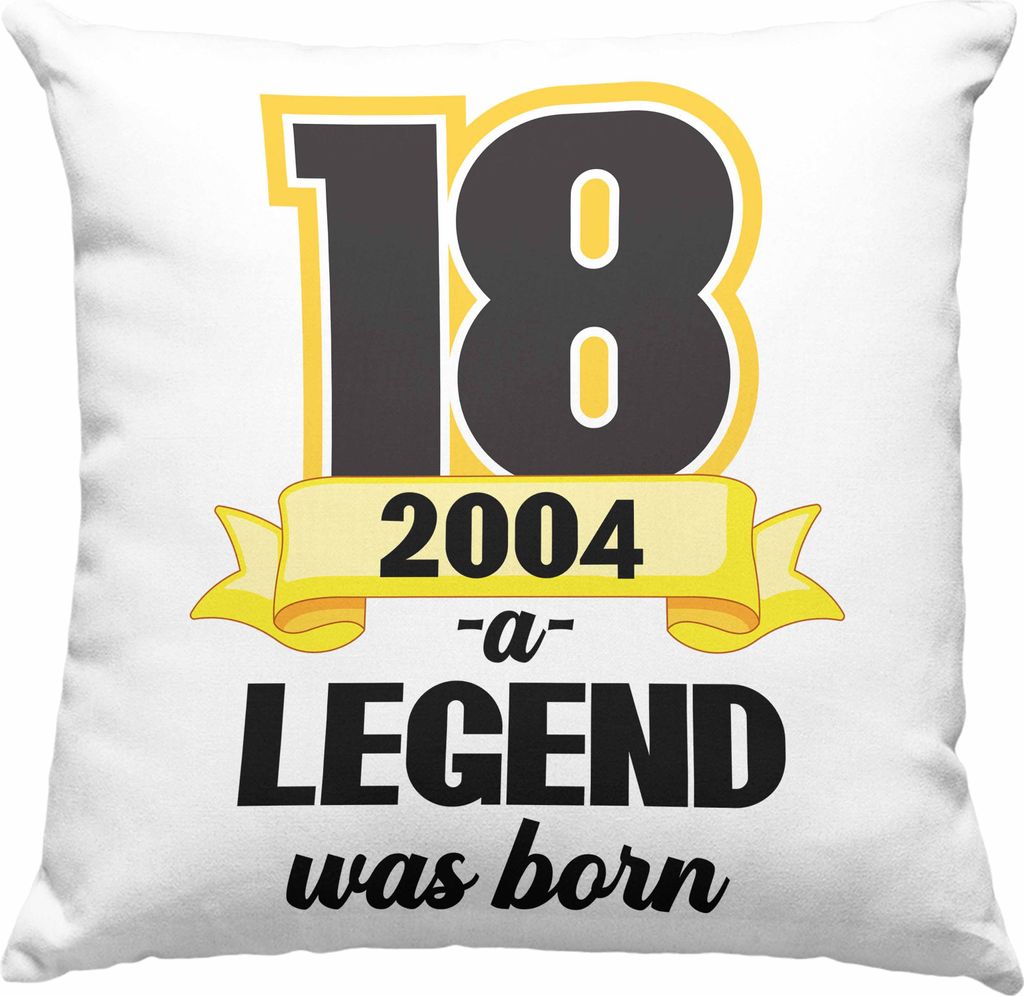 Trendation - 18. Geburtstag Deko-Kissen mit Füllung 40x40 Geschenk Mädchen Jungen Geschenkidee Lustig Spruch 18 Geschenke Geschenkideen zum 18 Bd...