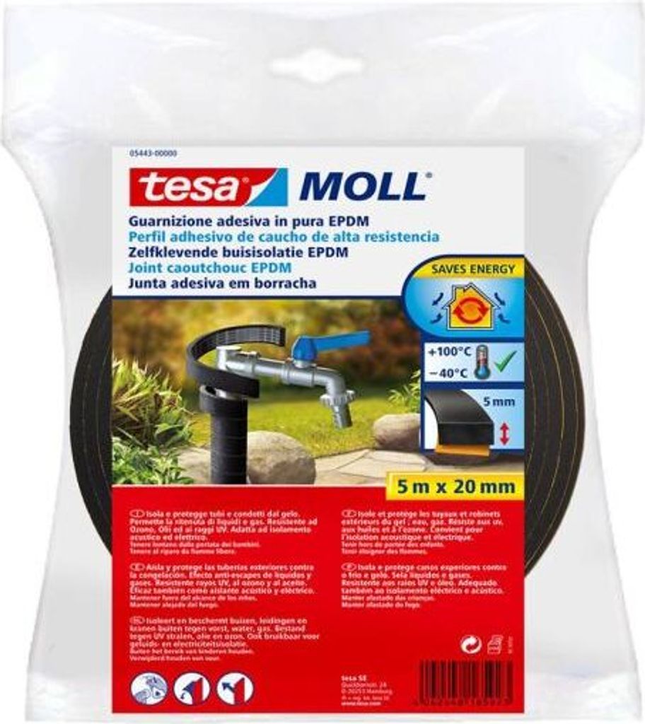 Tesa - Buis Isolamento Moll Self -Kl 5mx20mm nero | Soffio Immagine del prodotto 