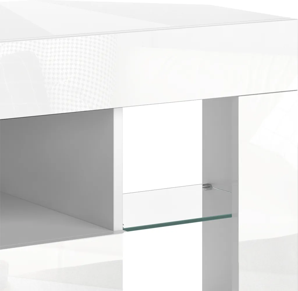 Meuble TV Blanc Compact Vicco Denver 100x50cm Solution Gain de Place - 6