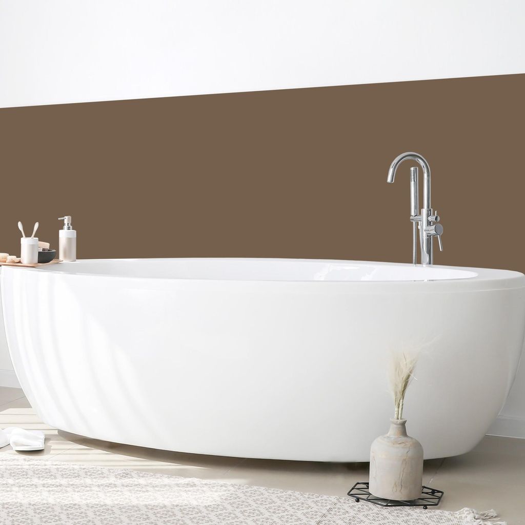 Wandverkleidung Bad mit Motiv selbstklebend - 0.35 mm Wandpaneel matt wasserfest Design braun Unifarben Badrückwand fugenlos 200x100 cm