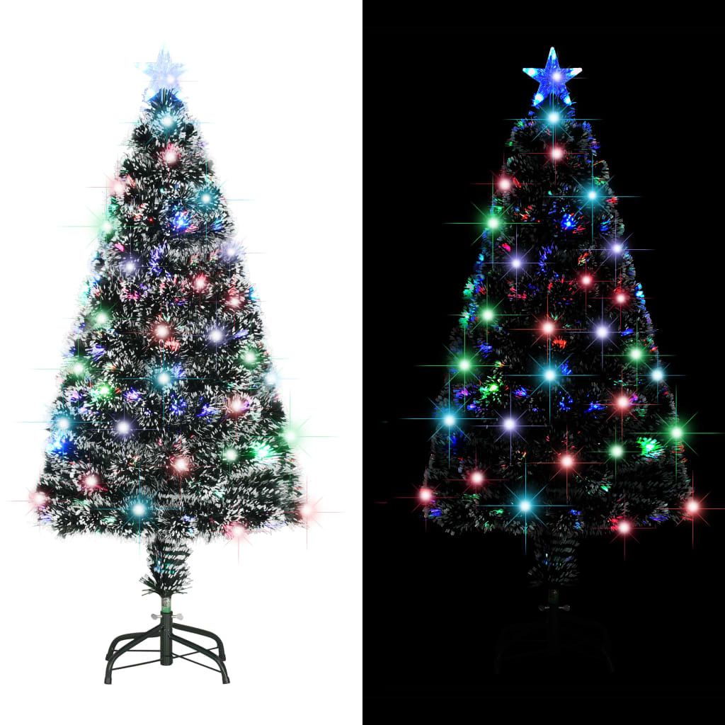 vidaXL Sapin de Noël avec éclairage et support 120 cm fibre Image du produit 