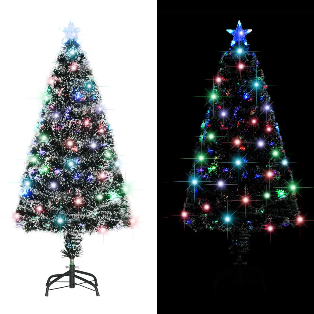 Sapin de Noël lumineux 120 cm fibre optique avec pied stable vidaXL