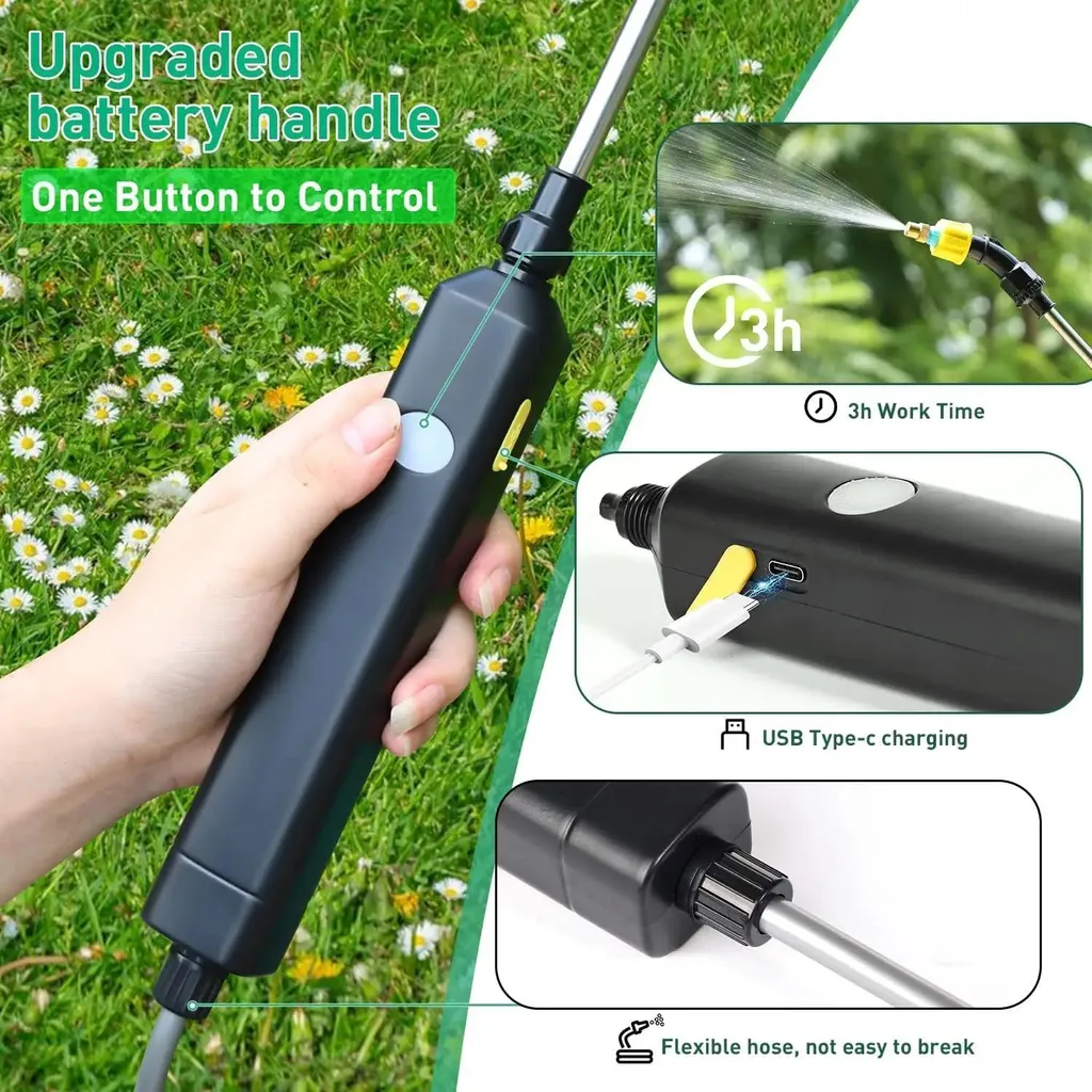 Pulvérisateur électrique 8L rechargeable à pression avec buse réglable - 3