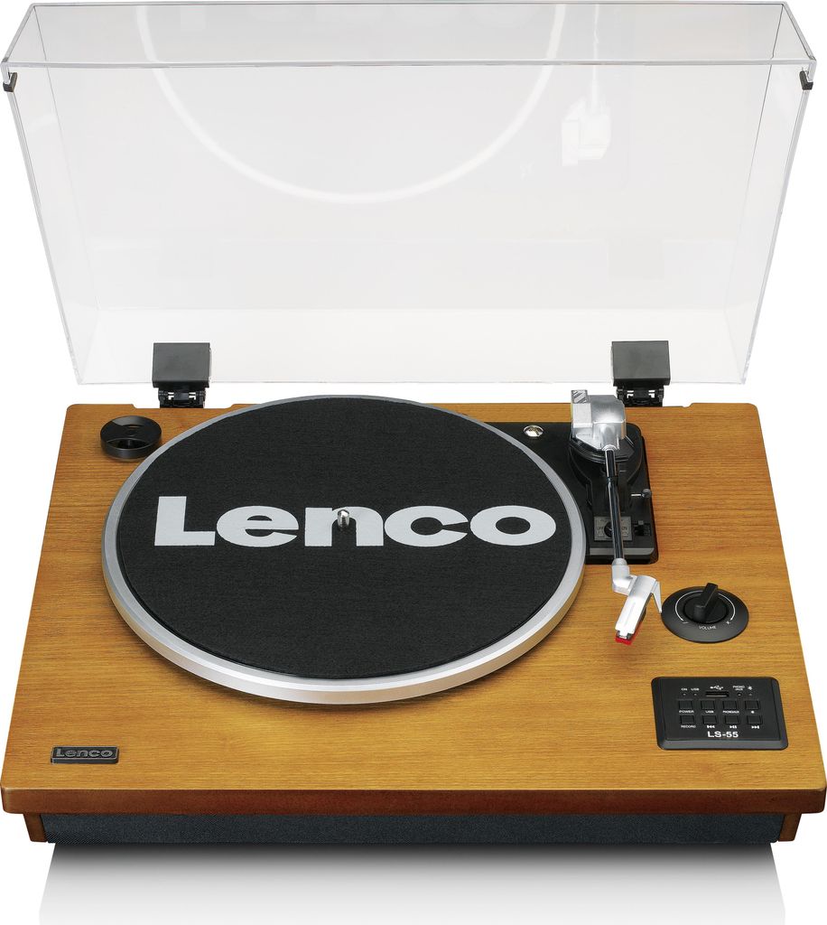 Lenco LS-55WA - Plattenspieler mit Bluetooth , USB, MP3, Lautsprecher - Holz