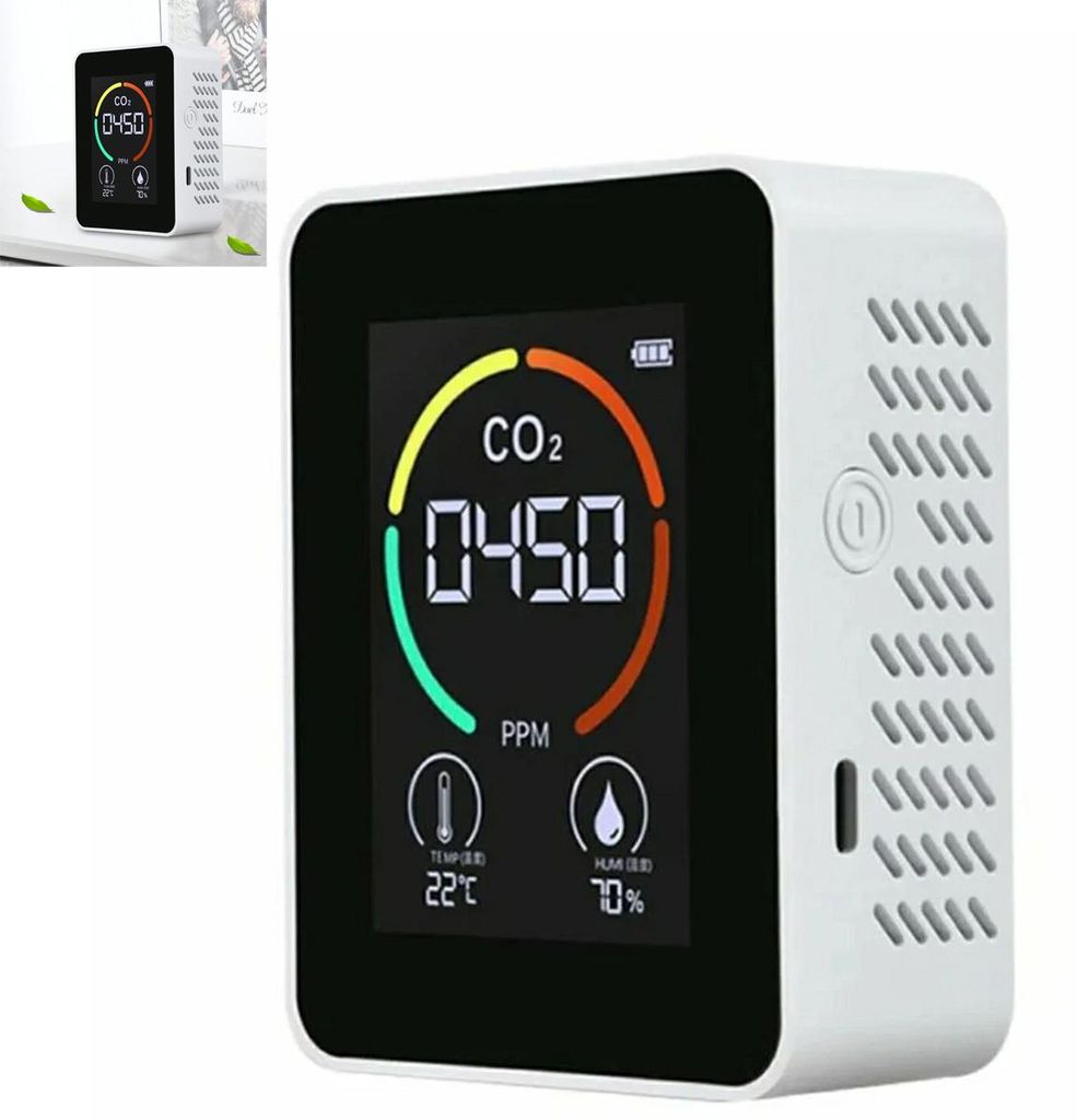 3-in-1-Luftqualitätsmonitor für Innenräume, CO₂-Detektor, Produktbild 