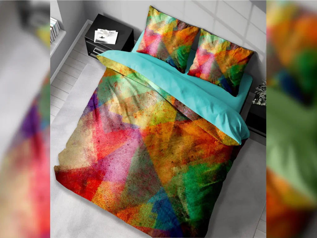 Set Letto 3D 140x200 Colorato - Design Moderno 70x90 per Camera