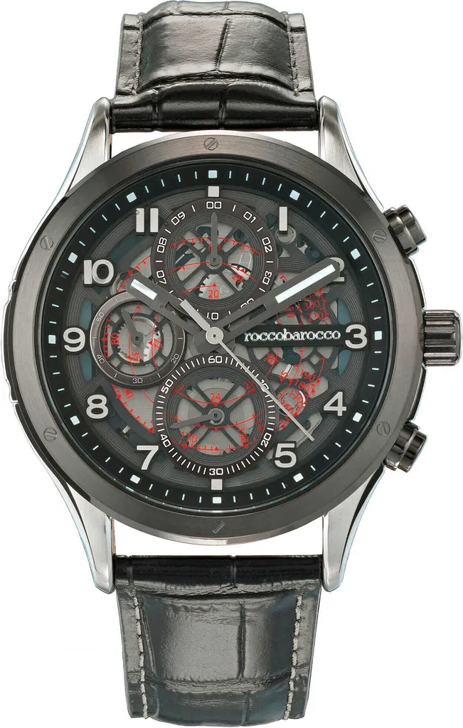 RoccoBarocco Kairos Black Collection - Orologio Cronografo Luxury Uomo