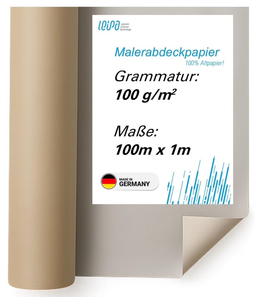 Standard Malerabdeckpapier Brown 100m x1m 100g/m²