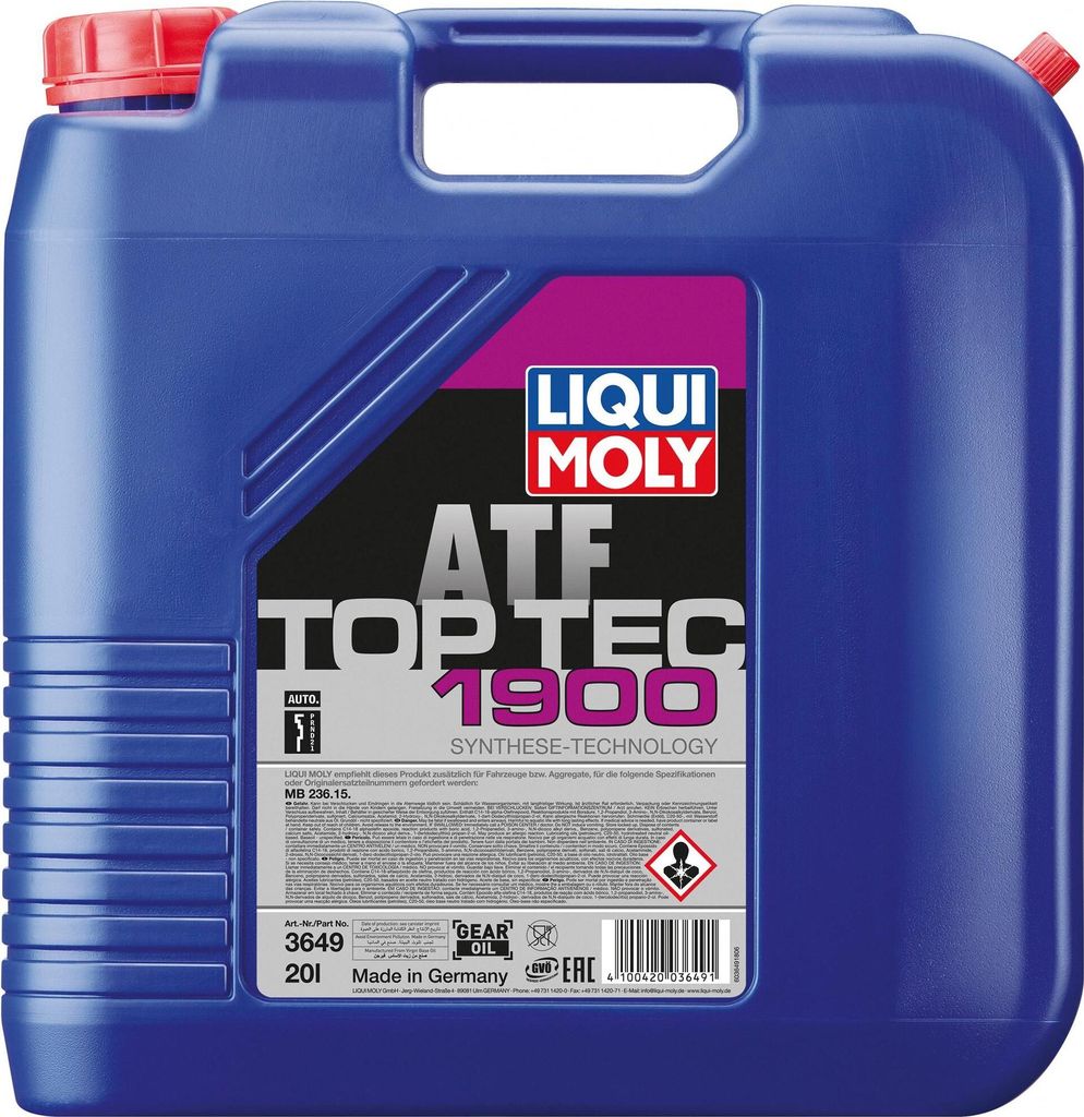 LIQUI MOLY Top Tec ATF 1900 ATF MB15 Automatikgetriebeöl Blau 20L 3649 passend für MERCEDES-BENZ C-Klasse Limousine (W204) C-Klasse T-modell (S204)
