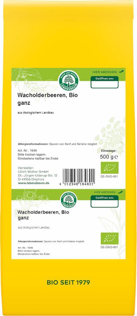Wacholderbeeren ganz - lose 500g Produktbild 
