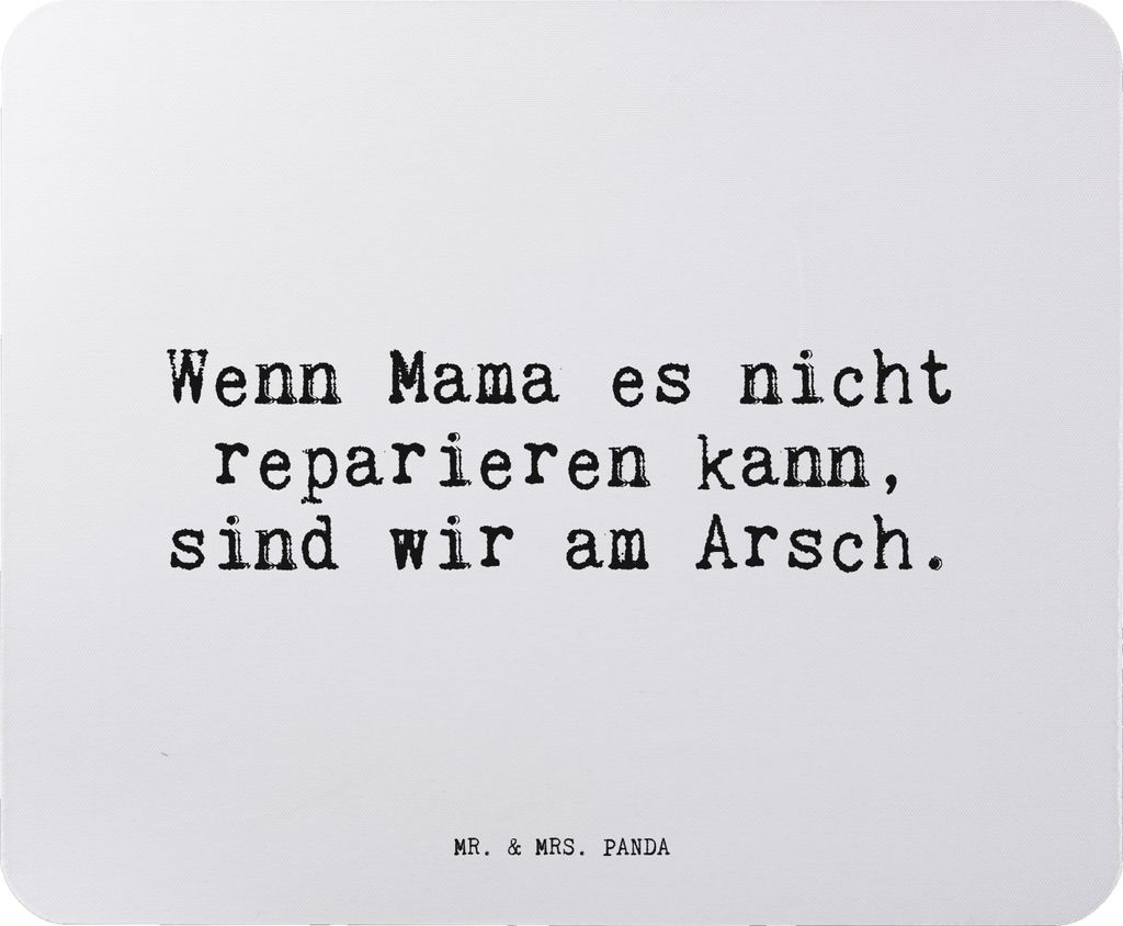 Mr. & Mrs. Panda Mouse Pad Wenn Mama es nicht... - Aquarellblau - Geschenk, Muttertag, Frau, pc mousepad, Mutter, laptop, Sprüche, mousematte, Mau...