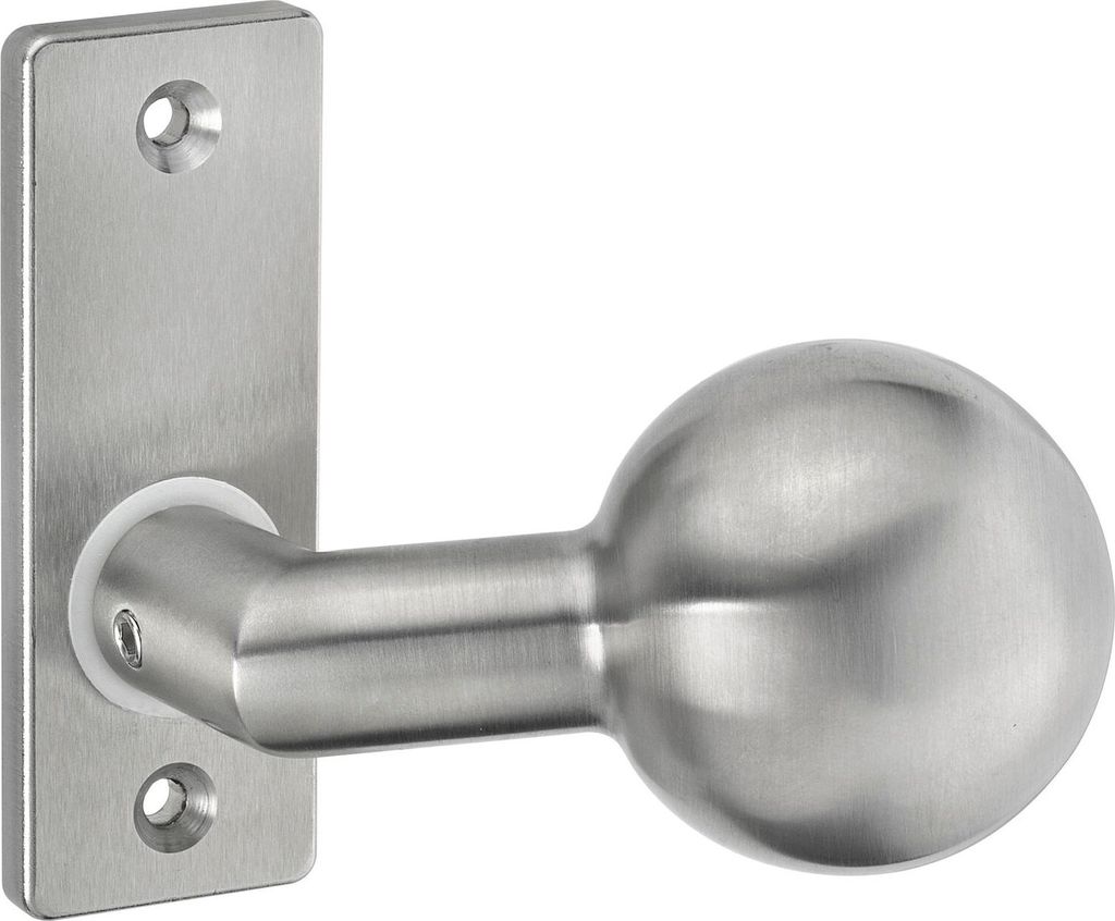 AMF Knopfkurzschild 438 gekröpft, drehbar, 87x32x6 mm, Knopf ø 55mm,Edelstahl