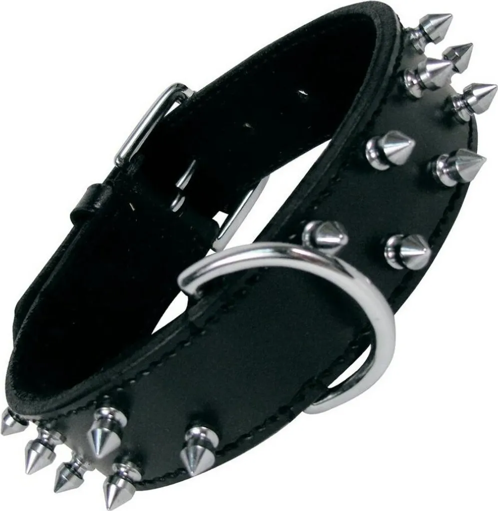 Collare Cani Gloria Punte Nere 55cm: Robustezza e Stile Rock in Metallo