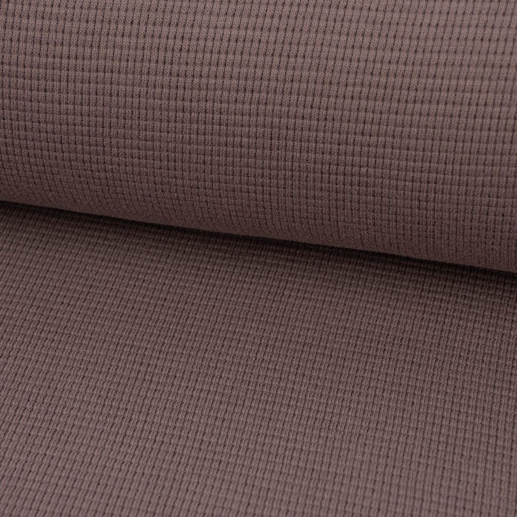 Waffeljersey Stoff Meterware Waffelstrick einfarbig schlamm Produktbild 