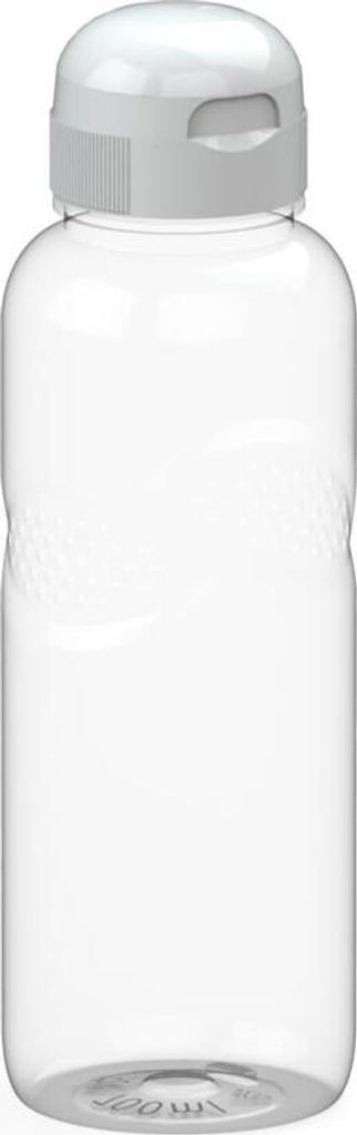 Transparente Tritan Trinkflasche 0,7 L, auslaufsicher, geschmacksneutral, kindgerechter Verschluss, Griffmulden