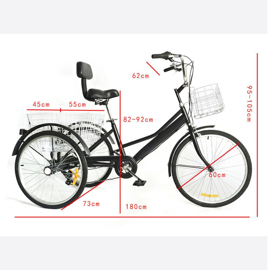 24 Inch Adult Tricycle 7-Speed Cargo Bike City Bike Obrázek produktu 2
