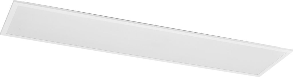 A white rectangular LED panel light is shown from a slightly angled perspective against a white background.
