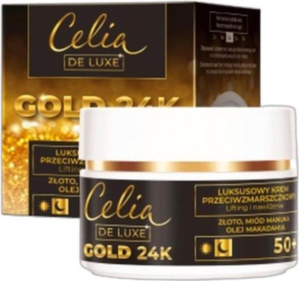 Celia Gold 24K Crema lussuosa antirughe 50+ - lifting e Immagine del prodotto 