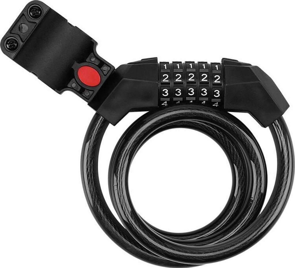 Master Lock Fahrrad Lassoschloss, Zahlenschloss Fahrrad, Lassoschloss für Outdoor-Ausrüstung, Schwarz