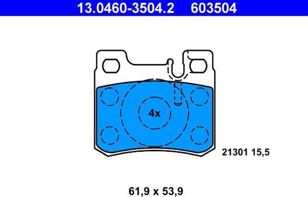 ATE 13.0460-3504.2 Bremsbelagsatz, Scheibenbremse OE 0024200120 kompatibel mit C-Klasse, E-Klasse
