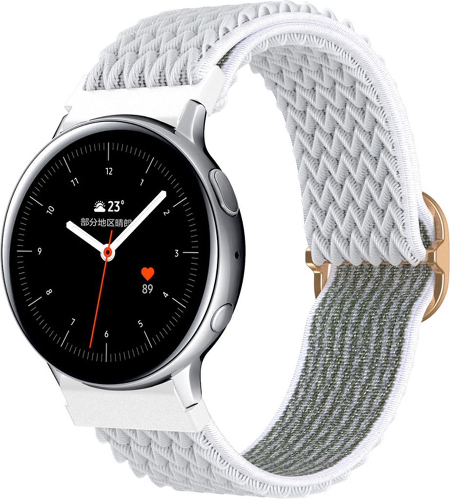 Für SAMSUNG Armband Nylon Loop Galaxy Active SmartWatch 42-46mm - 22 mm Weiss