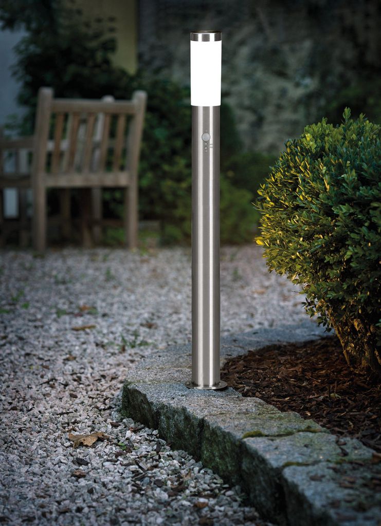 HELSINKI Stehleuchte Stehlampe Lampe - H110 x Ø7,5 cm - edelstahl - 1X12W exkl. - IP44
