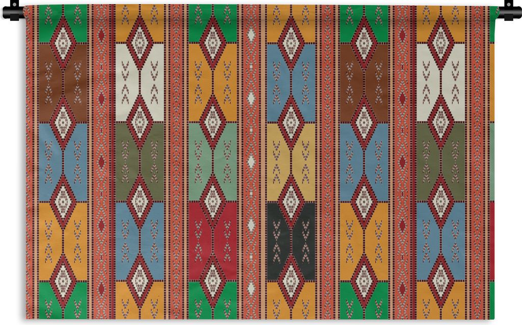 MuchoWow Wandteppich Wandbehang Geometrie - Muster - Südamerika 60x40 cm Tapisserie Dekoration Wandtuch - Wanddekorationen