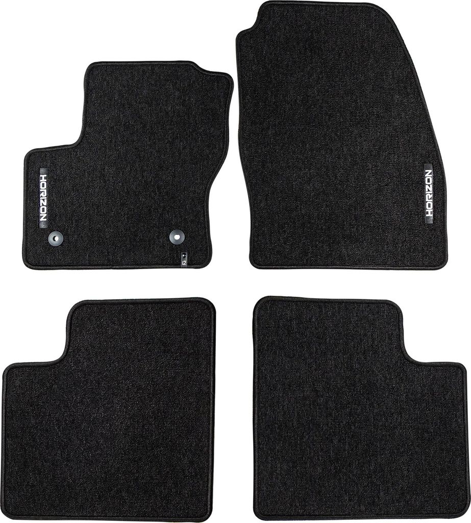 Velours Fußmatten für Ford Grand C-Max 2015-2019 FL Autoteppich Schwarz 4 tlg
