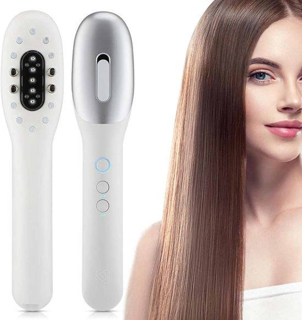 Elektrische Haarolie-applicator mit Mikrostrom-Headmassage, 2-farbig rot-blau