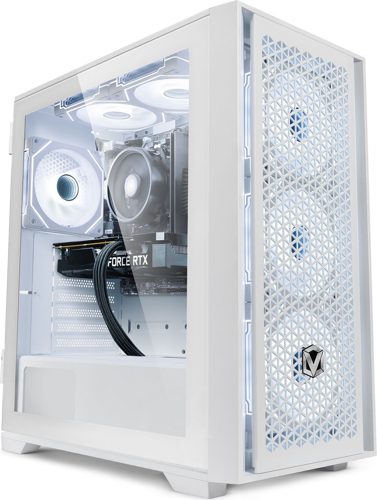 Vibox V-35 Gaming PC Weiß - AMD Ryzen 5 5500 4,1 GHz - Nvidia RTX 3060 12 GB - 16 GB RAM - 1 TB NVMe M.2 SSD - Windows 11 - WiFi