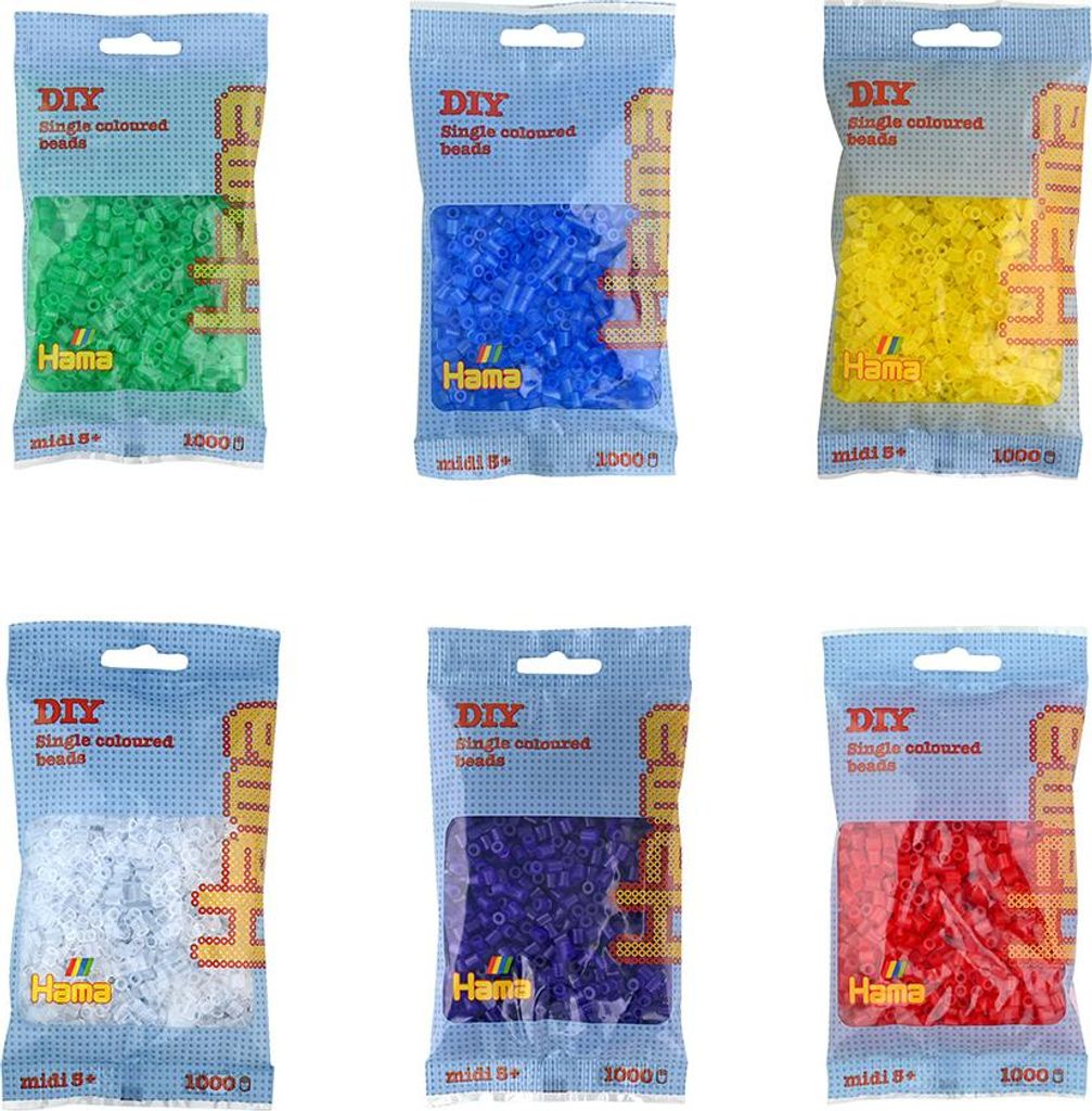 Hama Set mit 6.000 Midi-Bügelperlen transparent