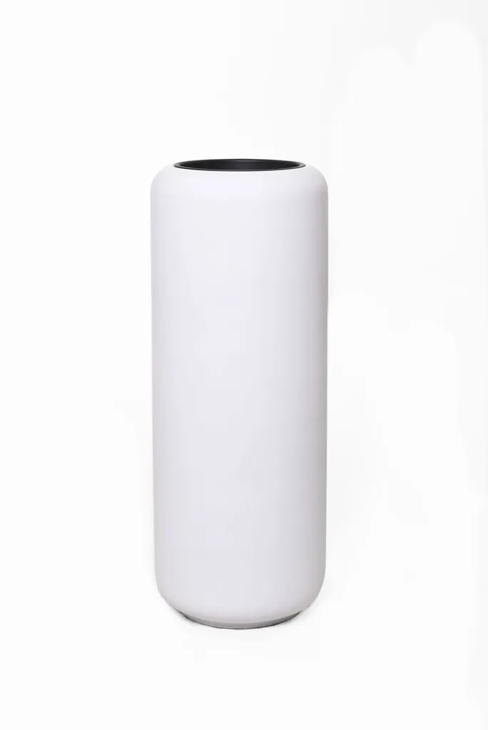 Vase de sol VIVANNO MERA en fibre de verre blanc mat - 35x95 cm