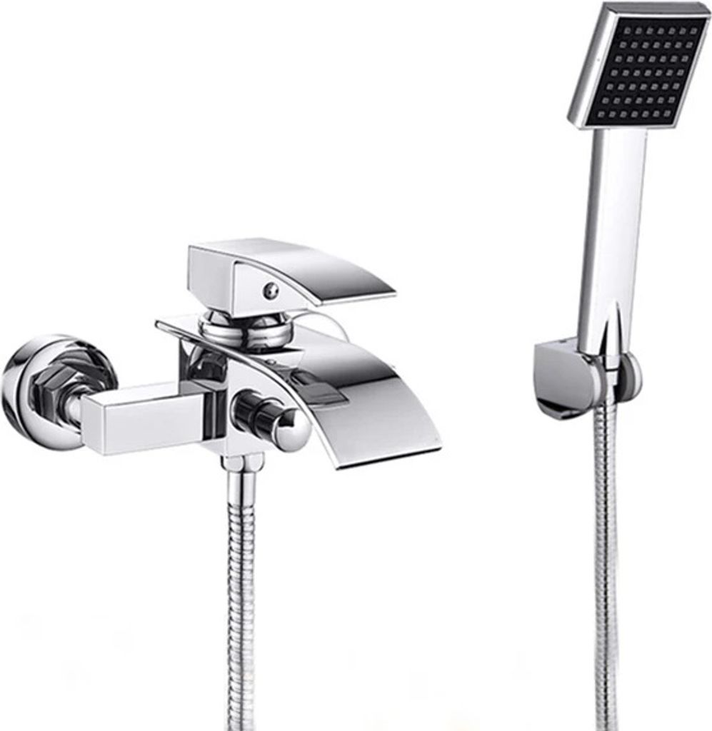 Badewannenarmatur, zeitgenössischer Stil, Einhebelsteuerung, Chrom b